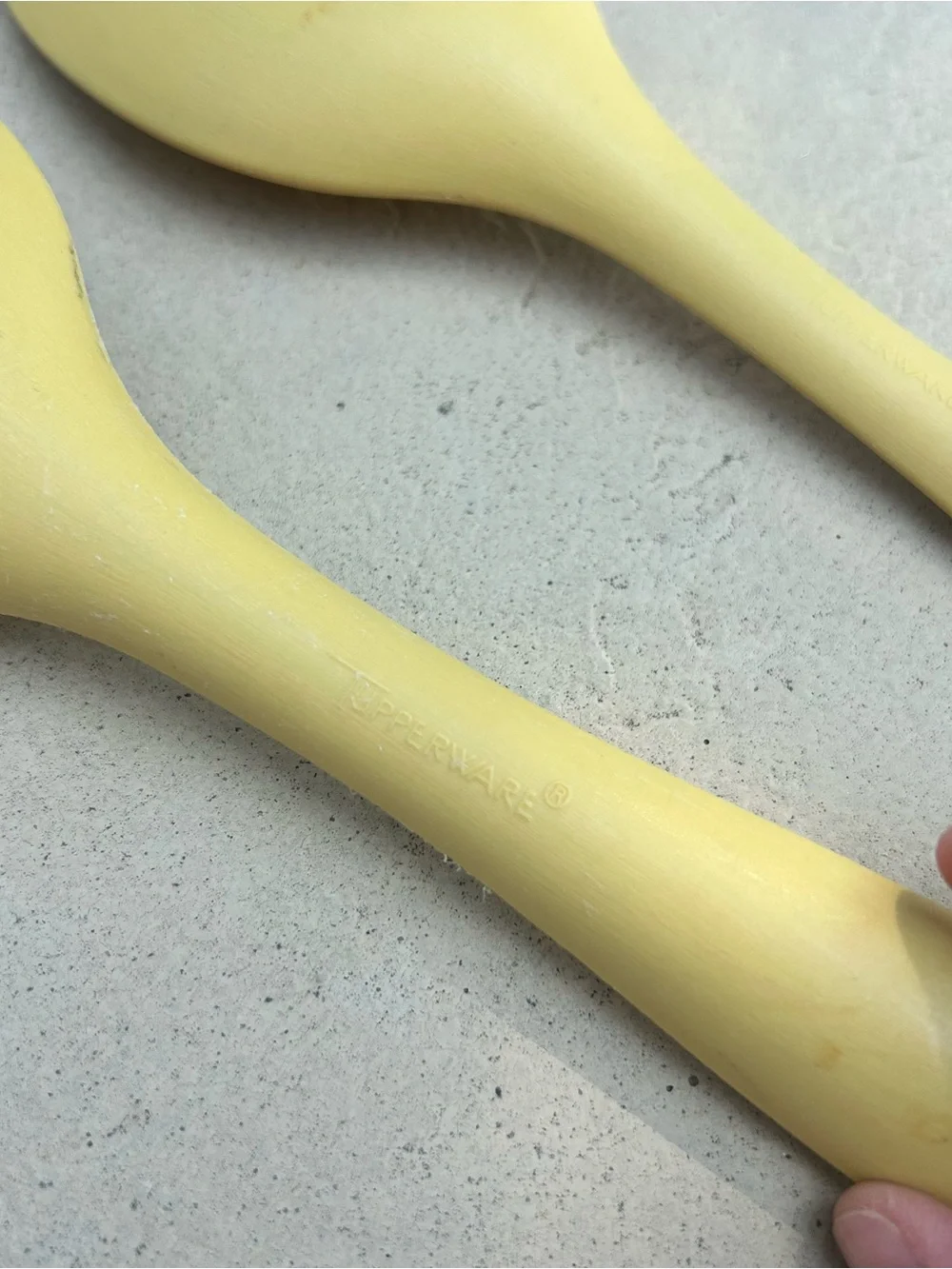 Set of 2 Vintage Tupperware Yellow Salad Forks